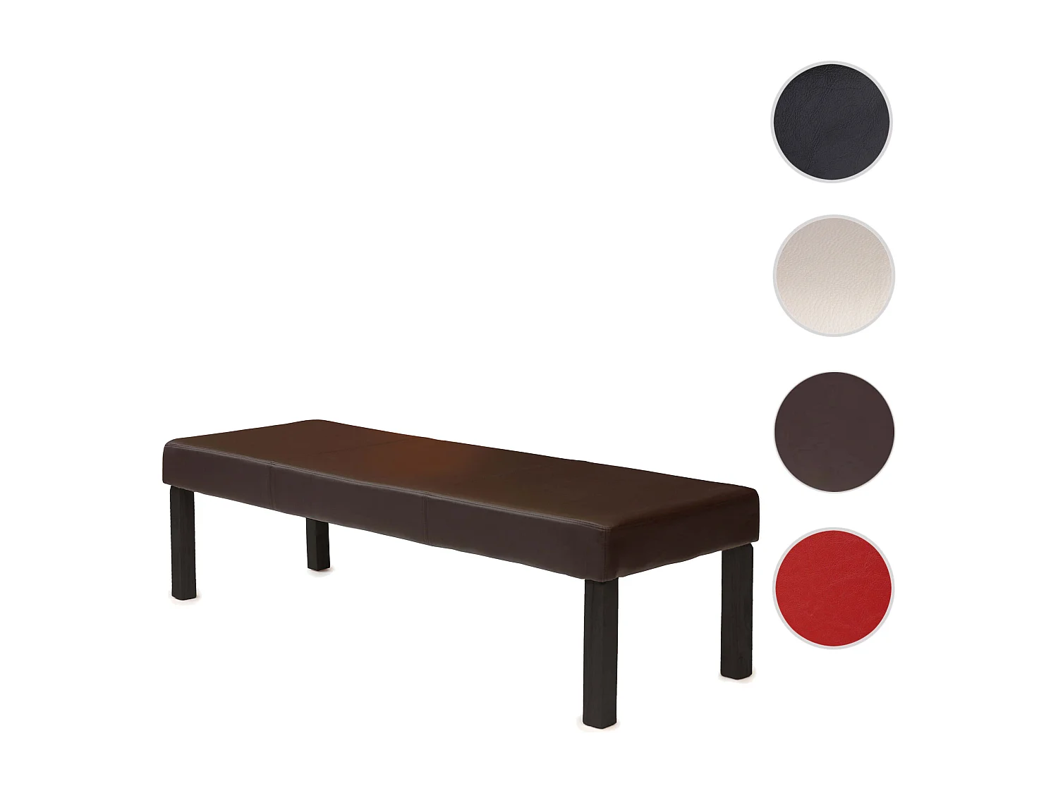 Bank M37 kunstleer,  120x43x49 cm bruin, donkere poten