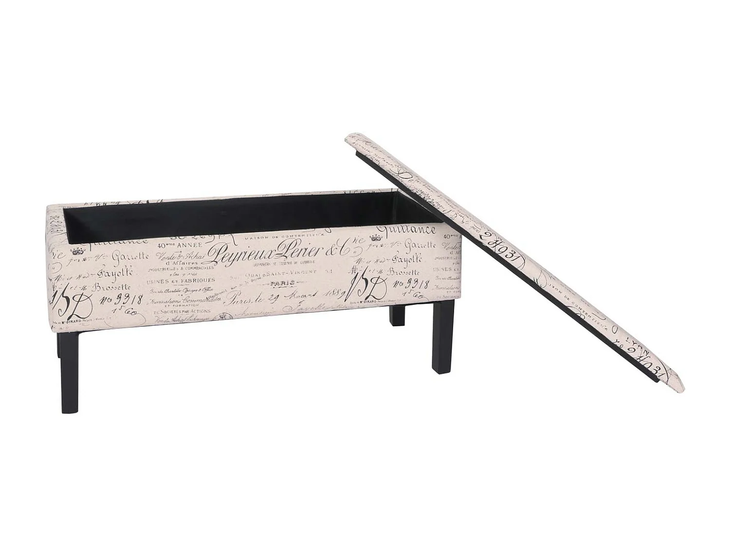 Renens bench with cream lettering,  cream lettering