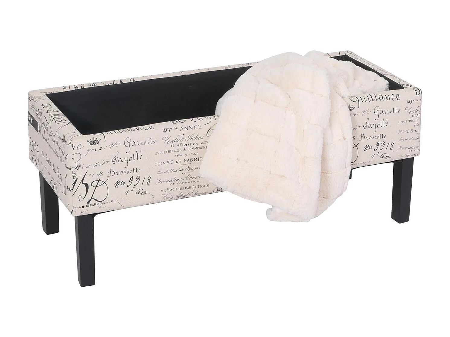 Renens bench with cream lettering,  cream lettering