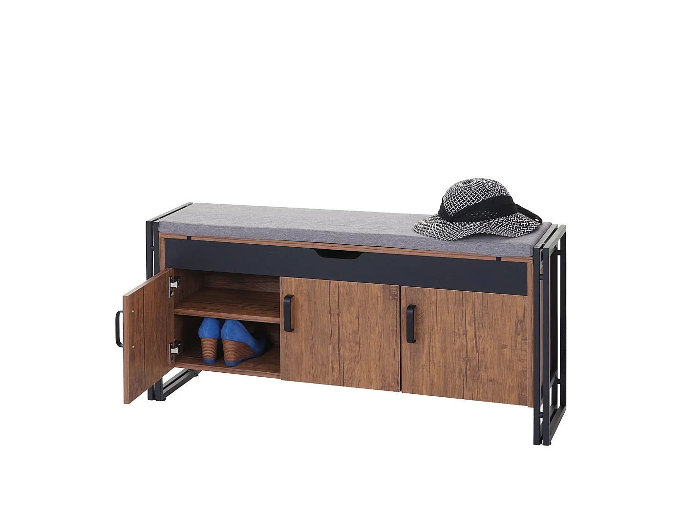 Banc MCW-A27, Banquette MCW-A27, 53x110x30cm, aspect chêne