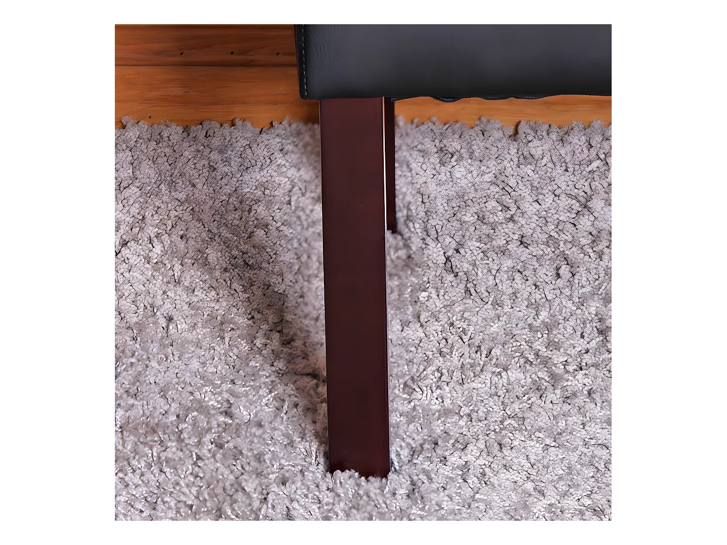 Bank M37 kunstleer,  120x43x49 cm zwart, donkere poten