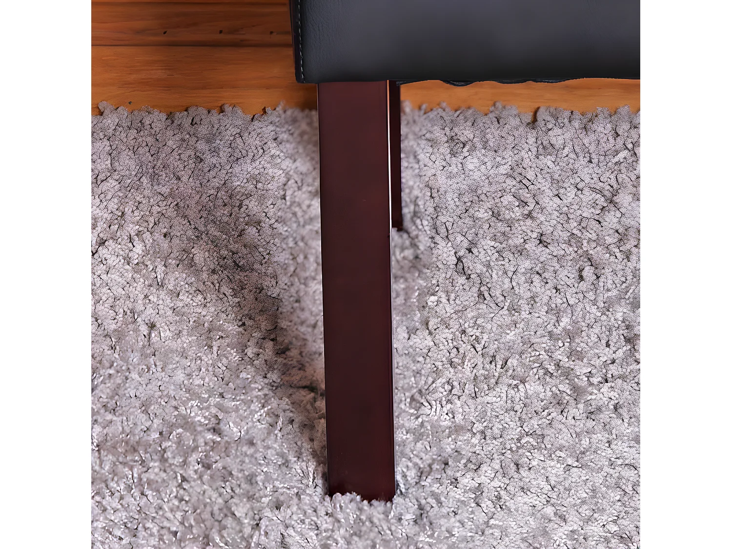 Bank M37 kunstleer,  120x43x49 cm zwart, donkere poten