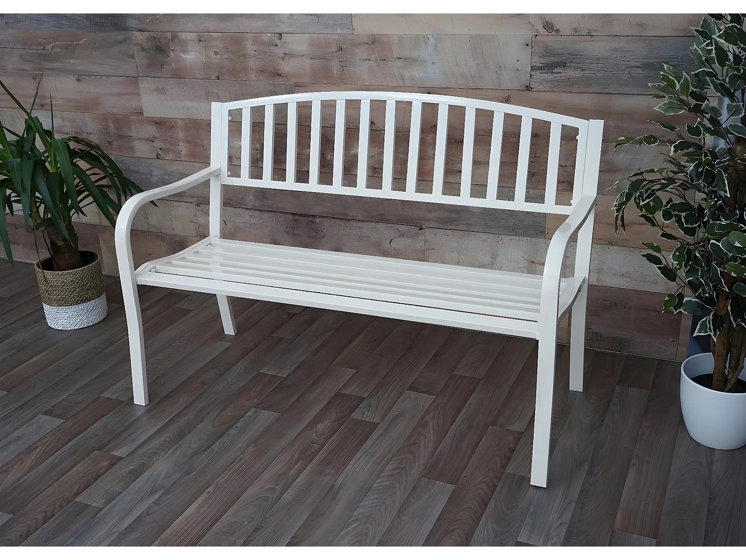 Ławka ogrodowa MCW-F43,  biały