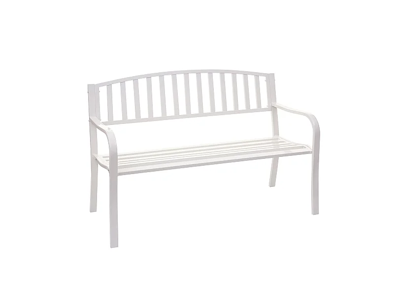 Banc de jardin MCW-F43,  blanc