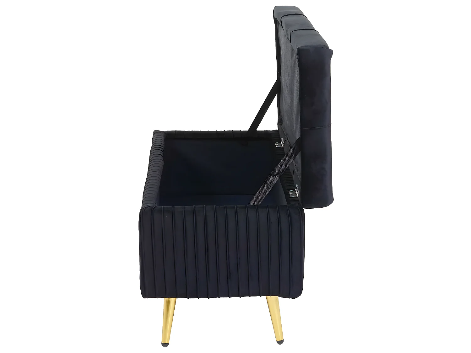 Banc avec espace de rangement MCW-K50,  noir
