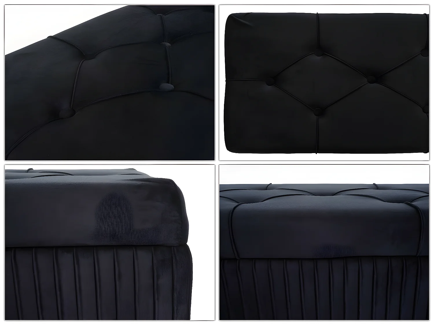Banc avec espace de rangement MCW-K50,  noir