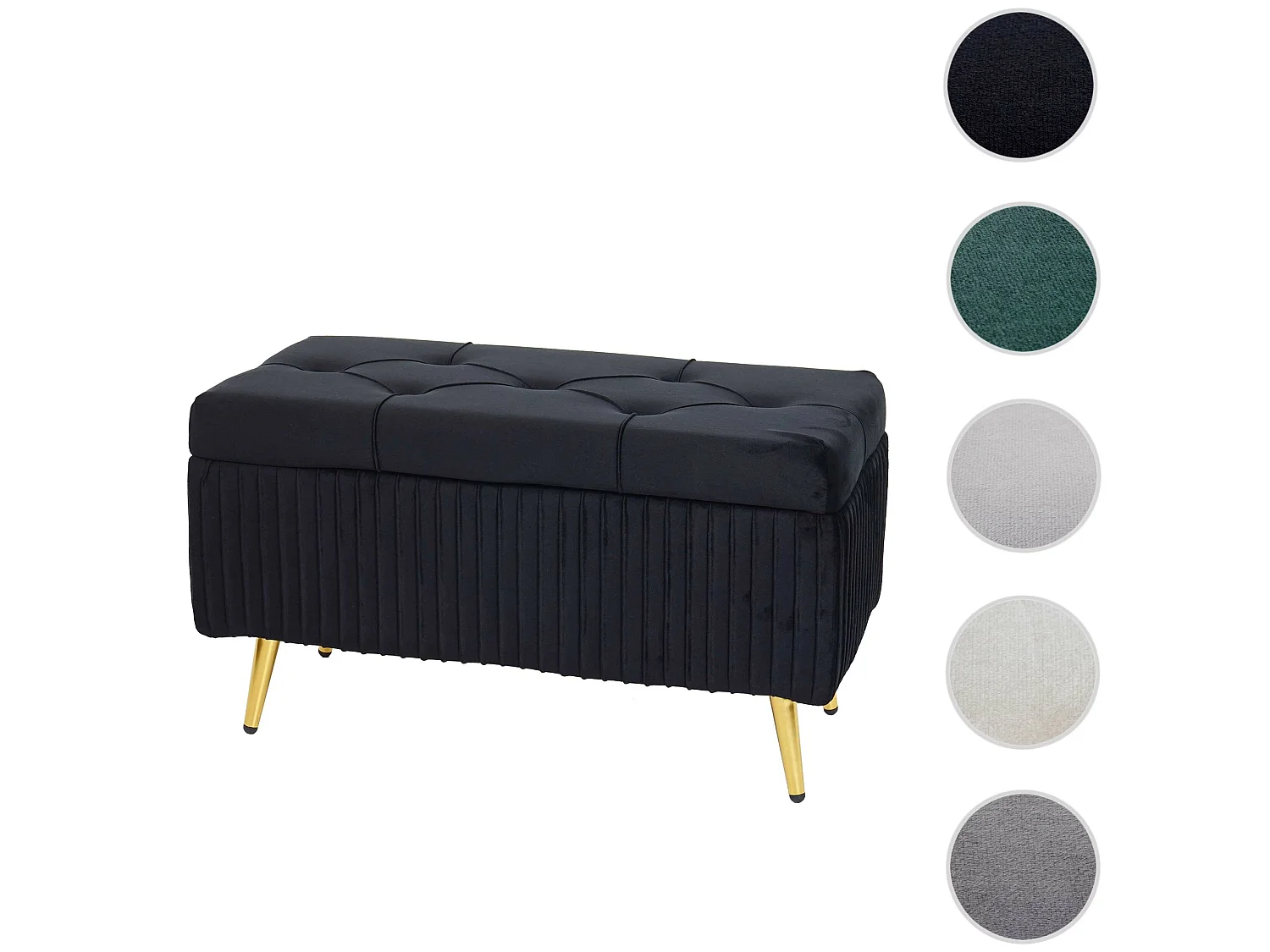 Banc avec espace de rangement MCW-K50,  noir