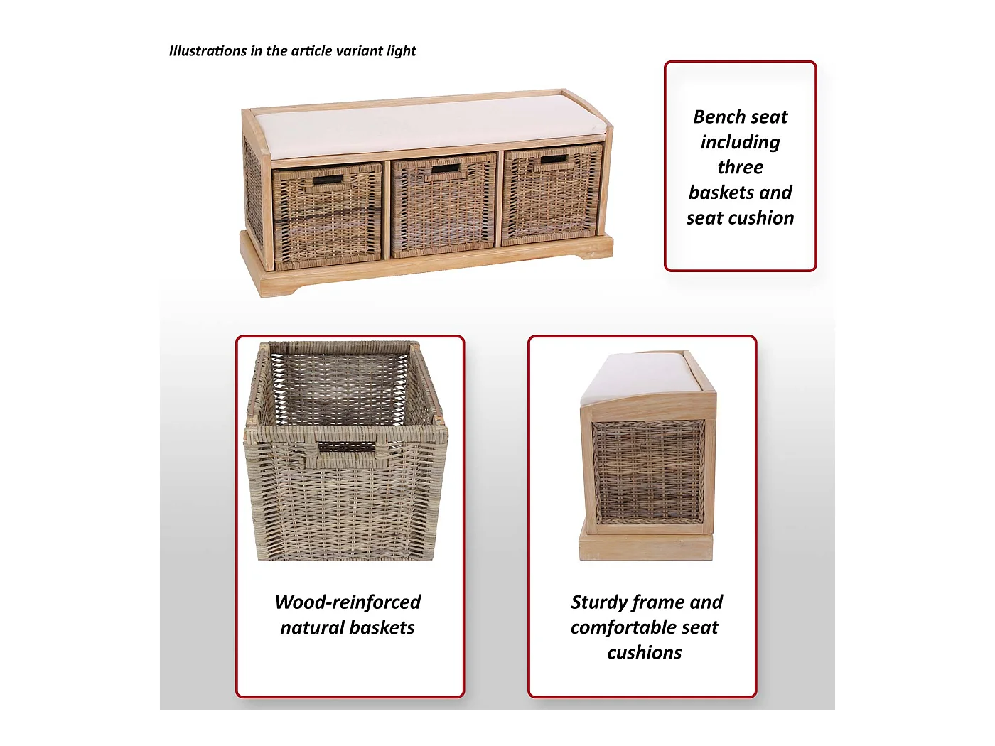 Asiento corrido Adana,  blanco