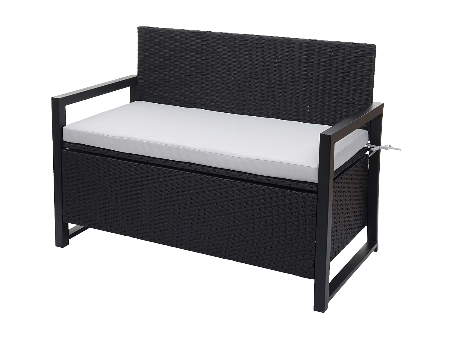 Poly-Rattan 2er Sitzbank MCW-F39, Anthrazit, Kissen grau