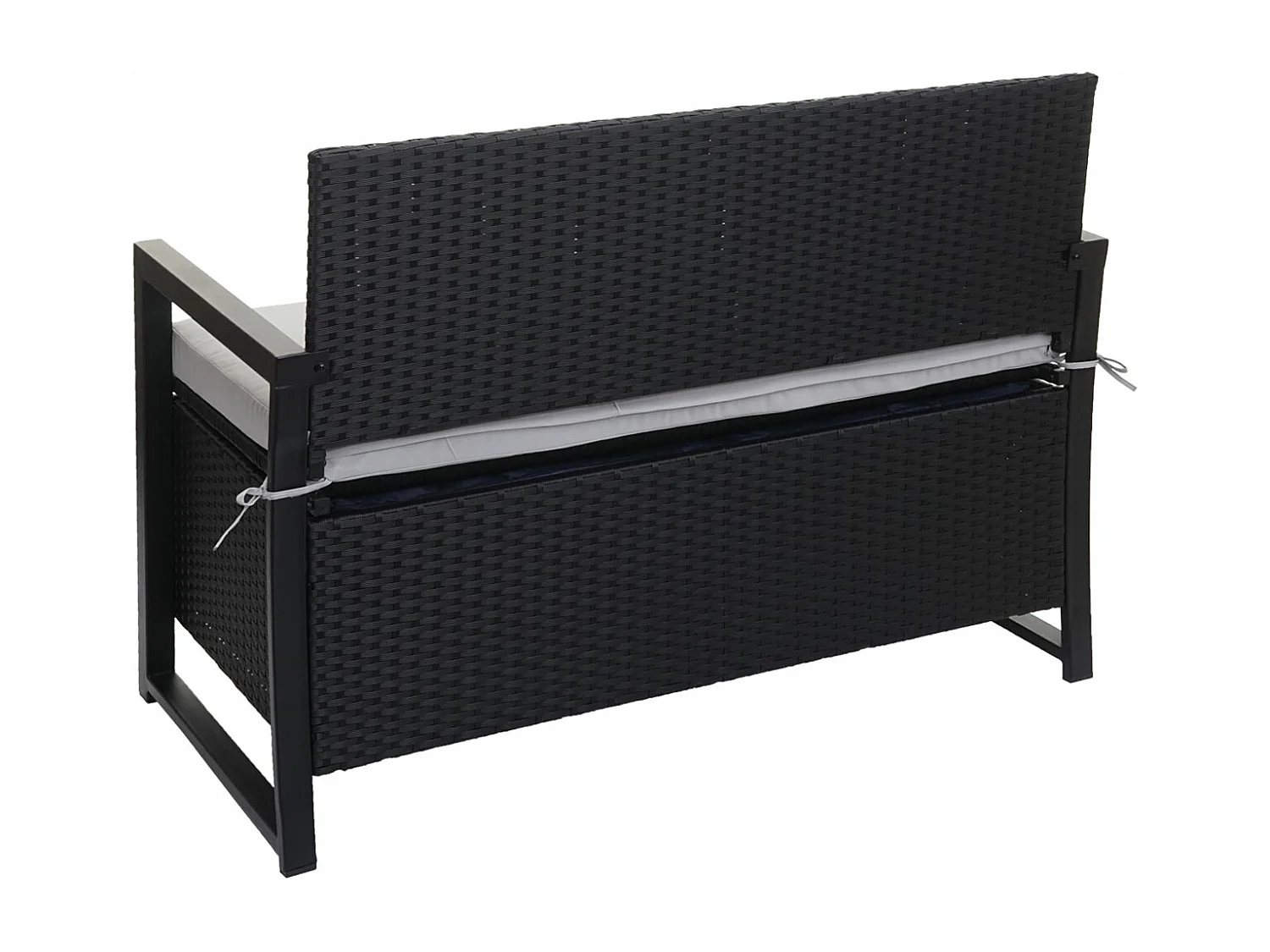 Poly-Rattan 2er Sitzbank MCW-F39, Anthrazit, Kissen grau