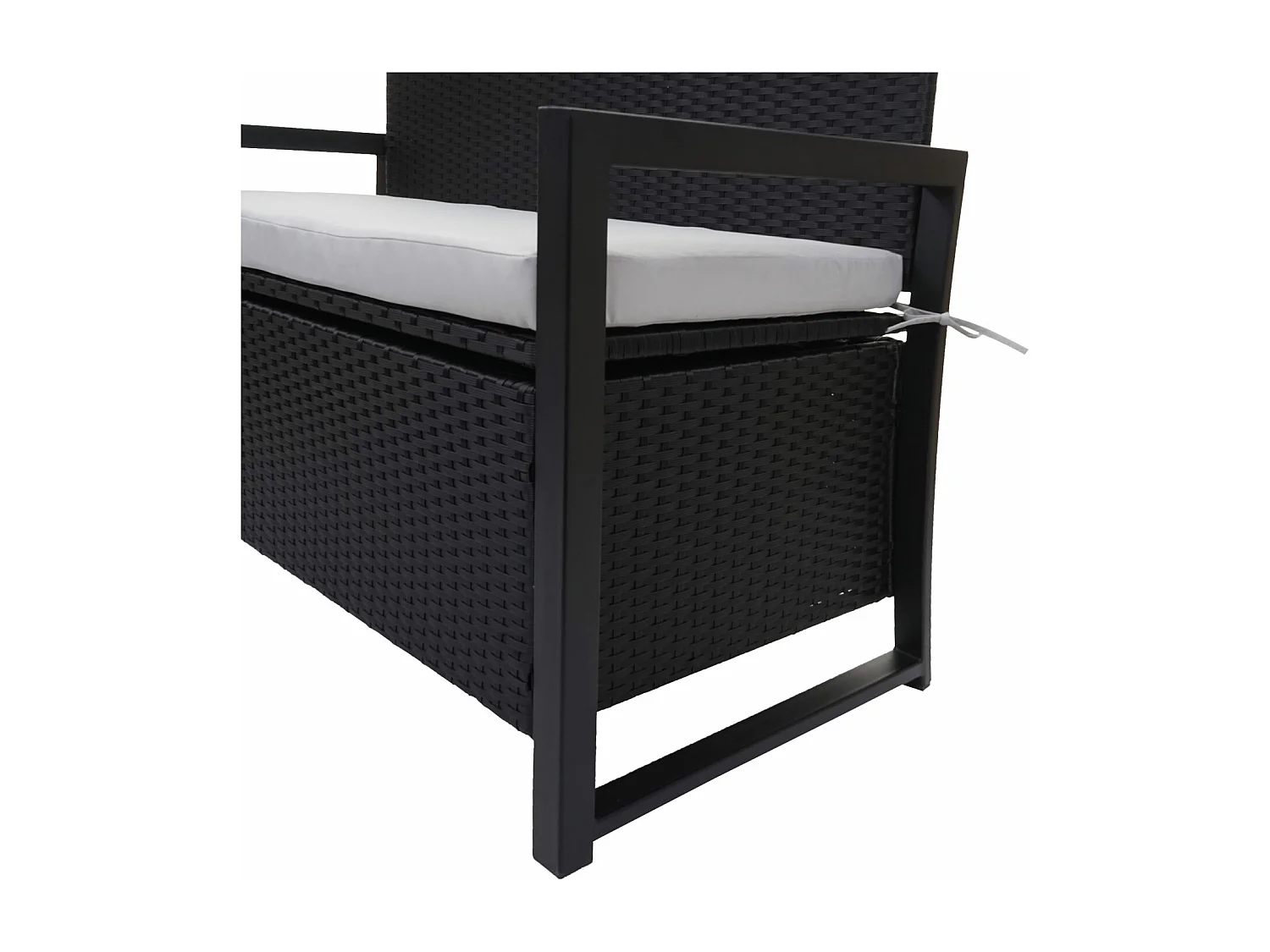 Poly-Rattan 2er Sitzbank MCW-F39, Anthrazit, Kissen grau