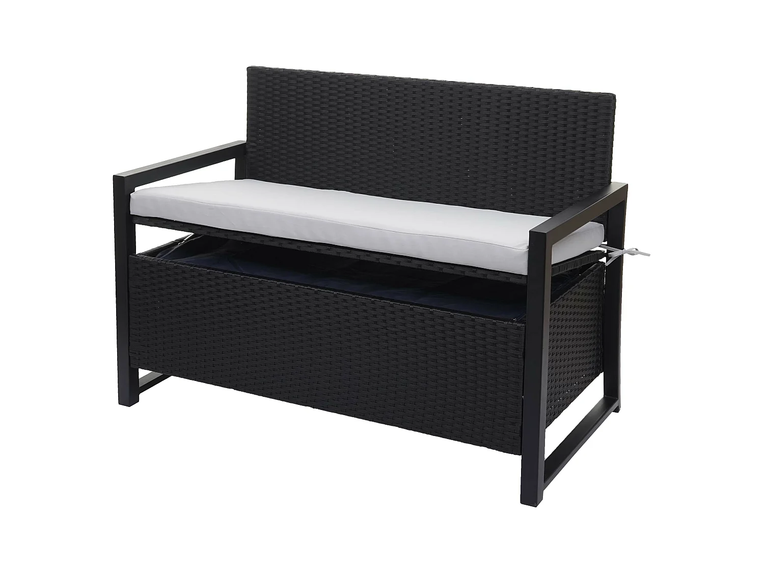 Poly-Rattan Banc 2 places MCW-F39,  anthracite, coussins gris