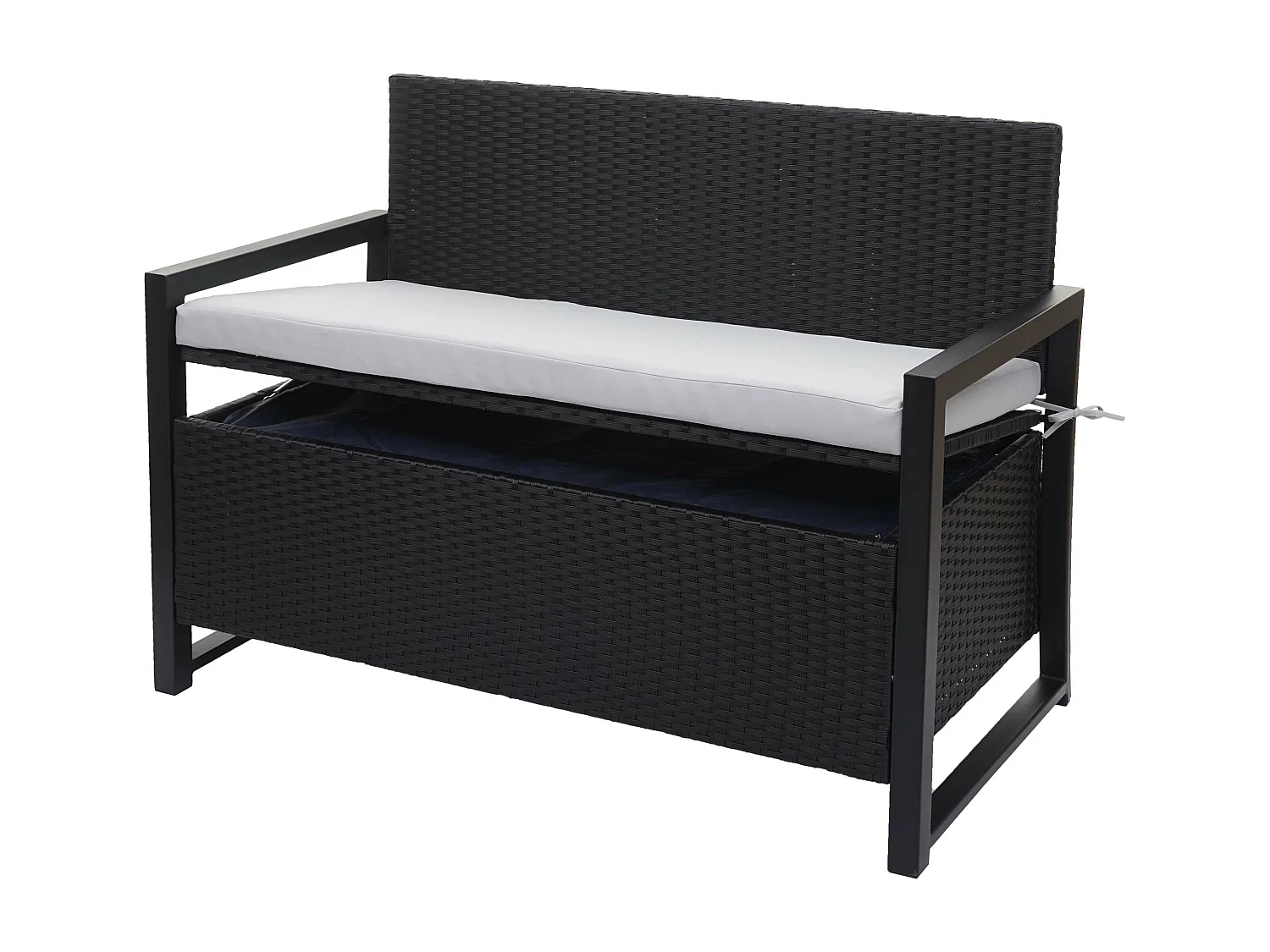 Poly-Rattan Banc 2 places MCW-F39,  anthracite, coussins gris