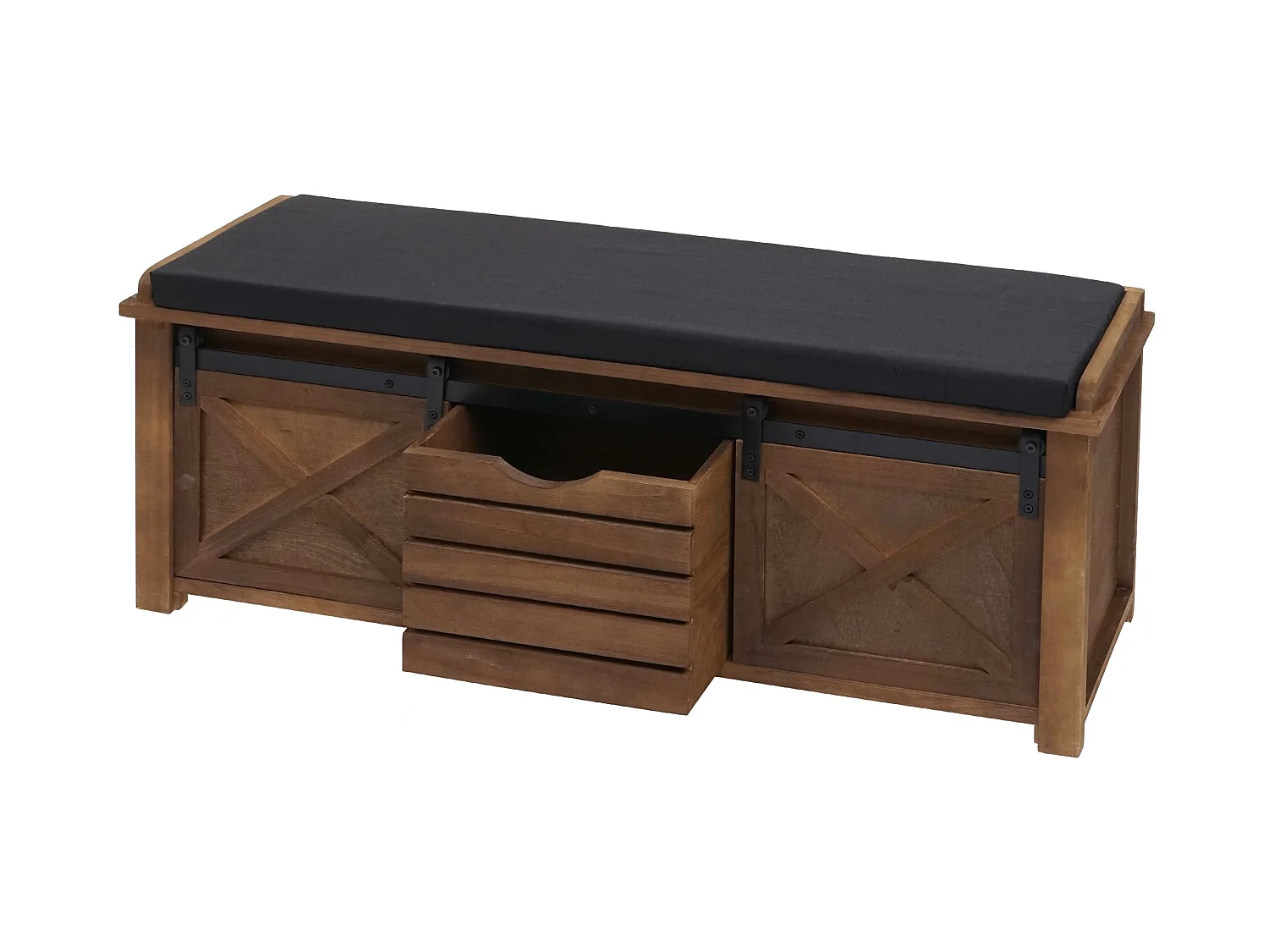 Bank met opbergvakken MCW-H53,  bruin