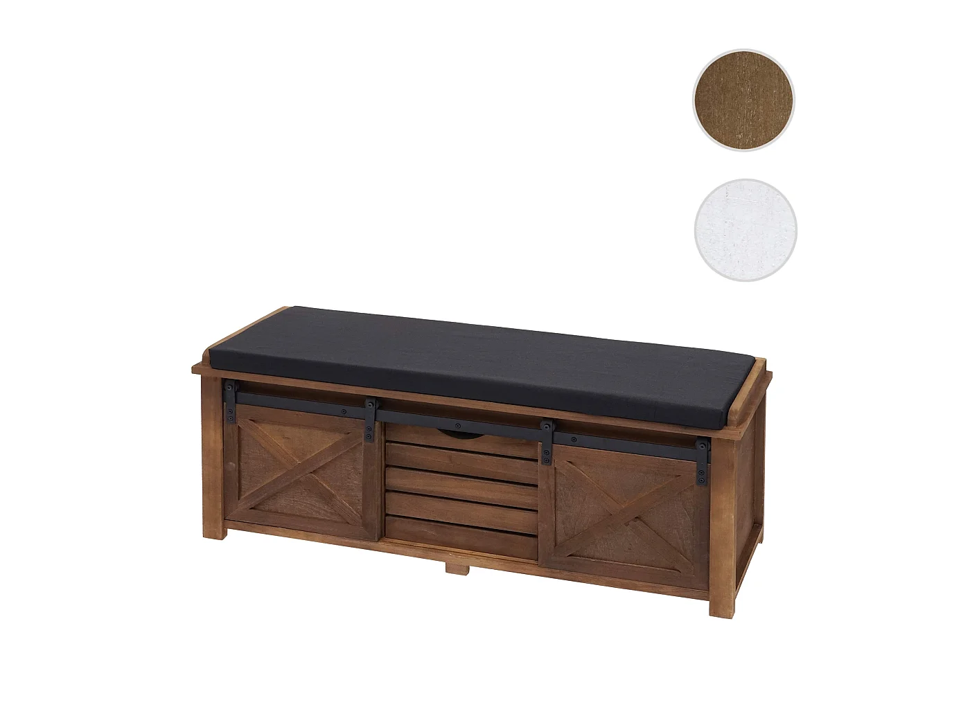 Bank met opbergvakken MCW-H53,  bruin