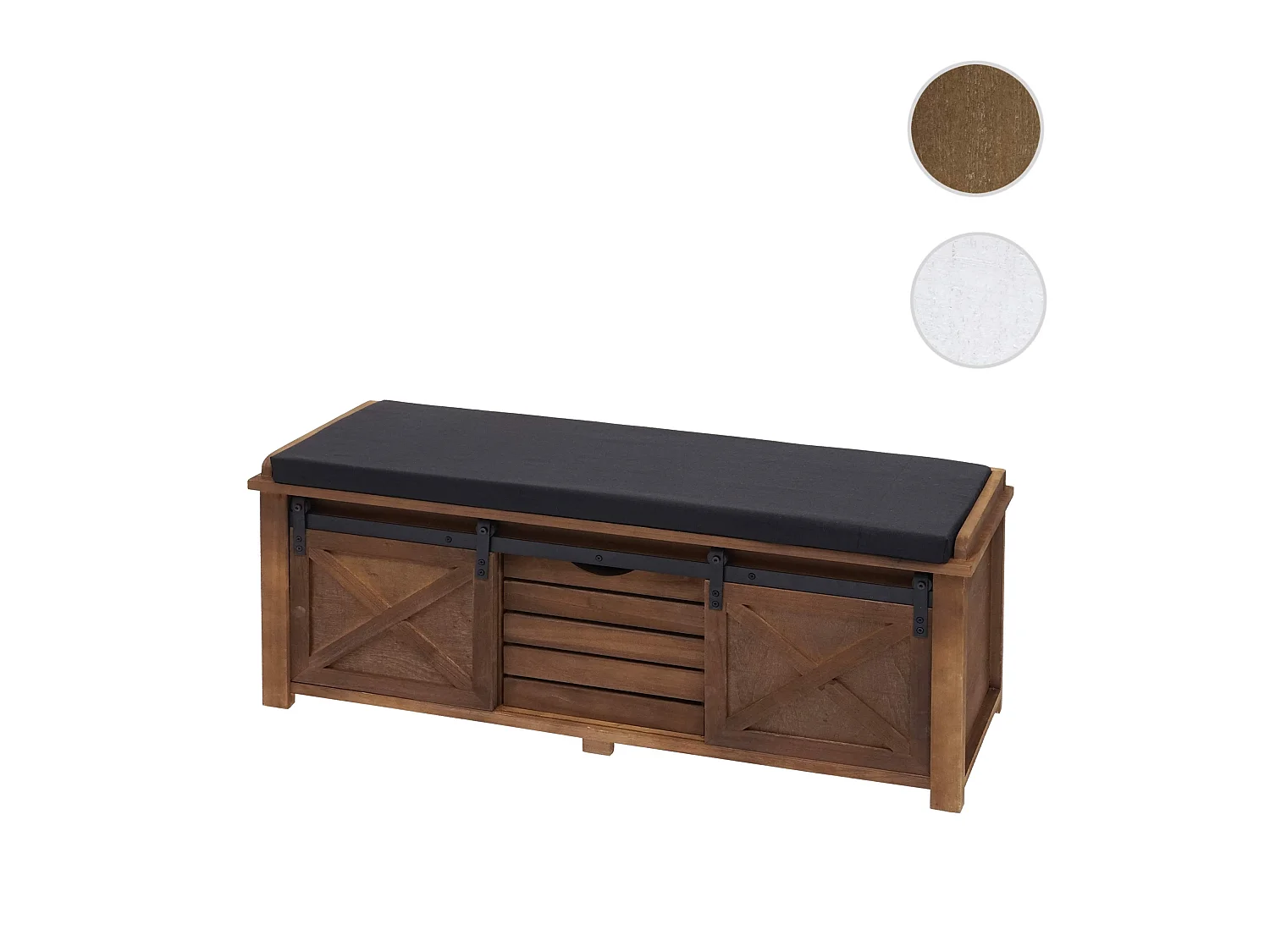 Bank met opbergvakken MCW-H53,  bruin