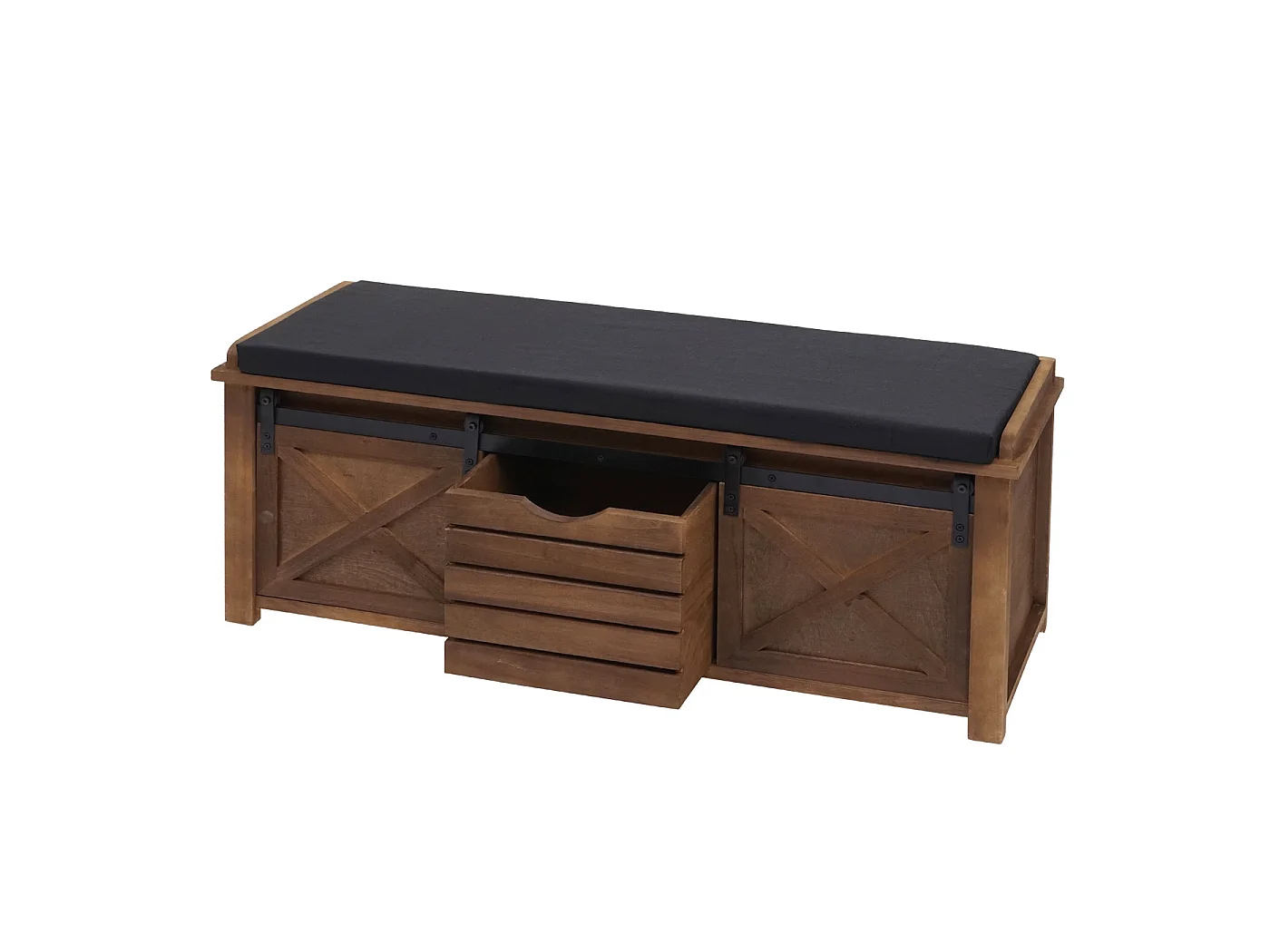 Banco con compartimentos de almacenamiento MCW-H53,  marrón