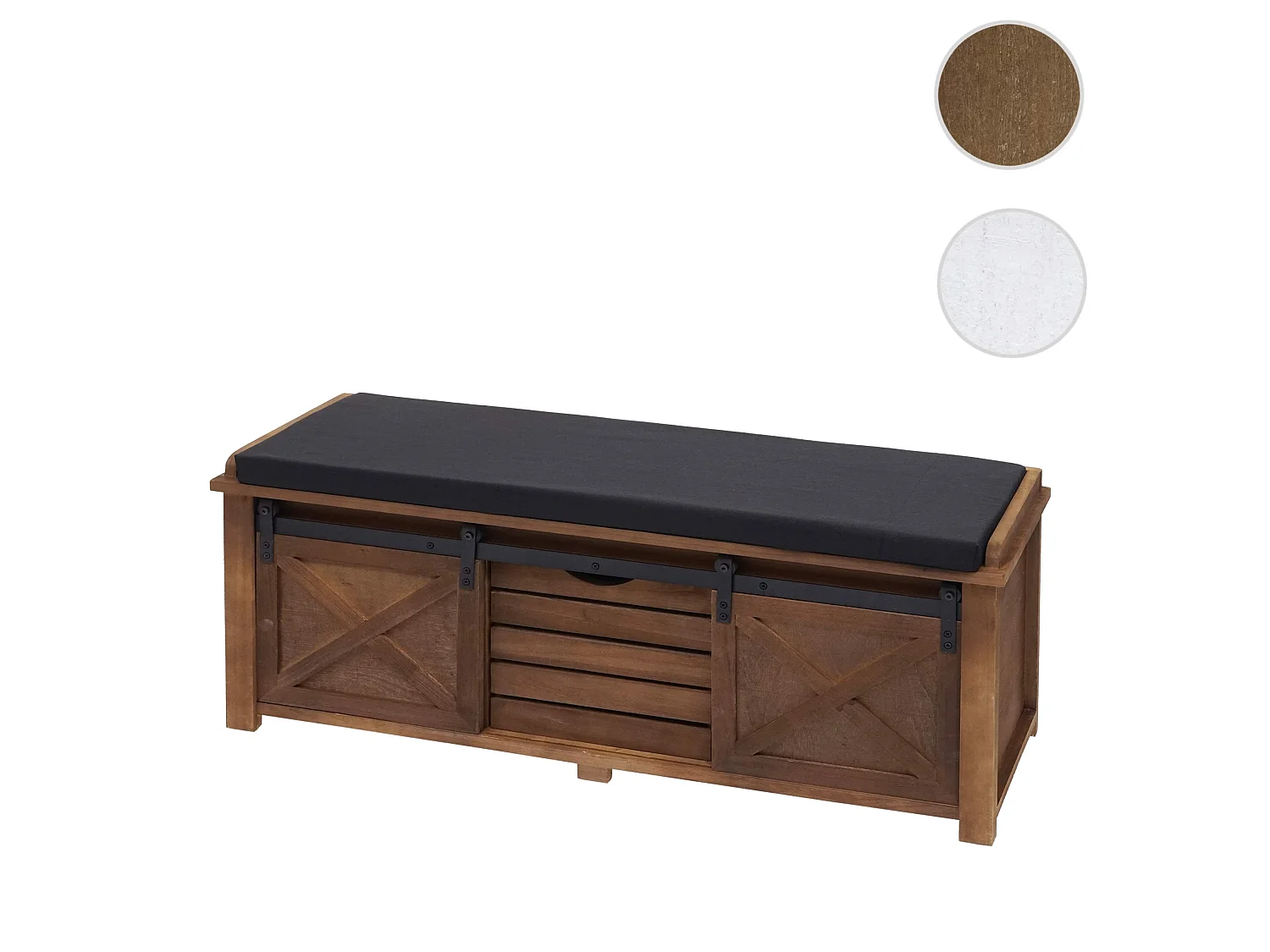 Banco con compartimentos de almacenamiento MCW-H53,  marrón