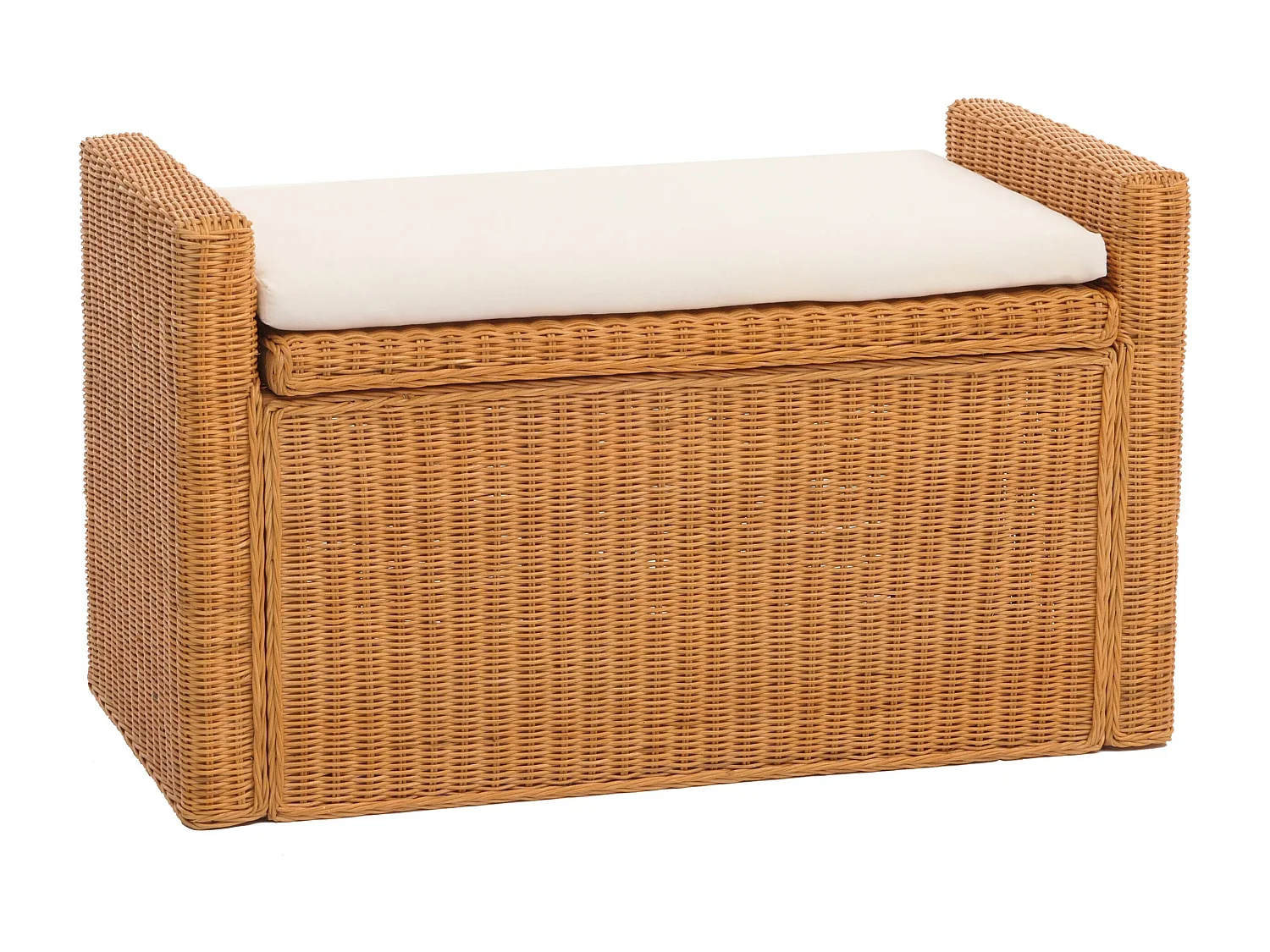 Sitzbank Genua Rattan Staufach, Honigfarben