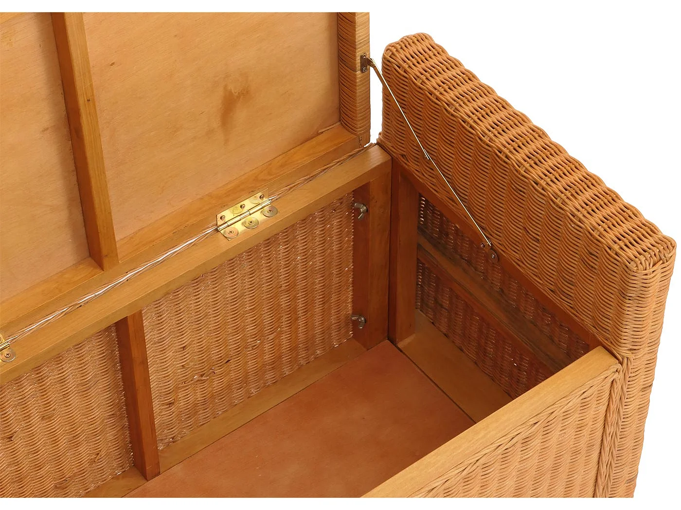 Banc Genua Rattan Compartiment de rangement,  couleur miel