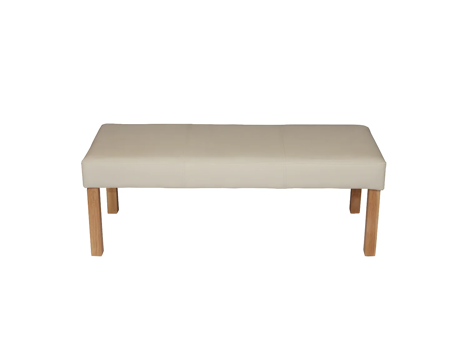 Bank M37 kunstleer,  120x43x49 cm crème, lichtgekleurde poten