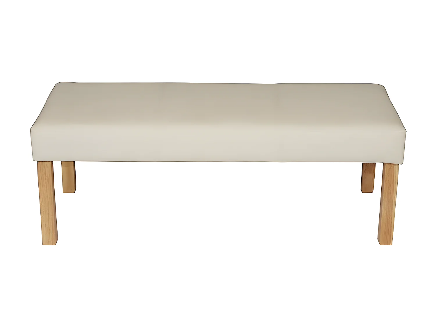 Banc M37 en similicuir,  crème/pieds clairs, 120x49x43cm