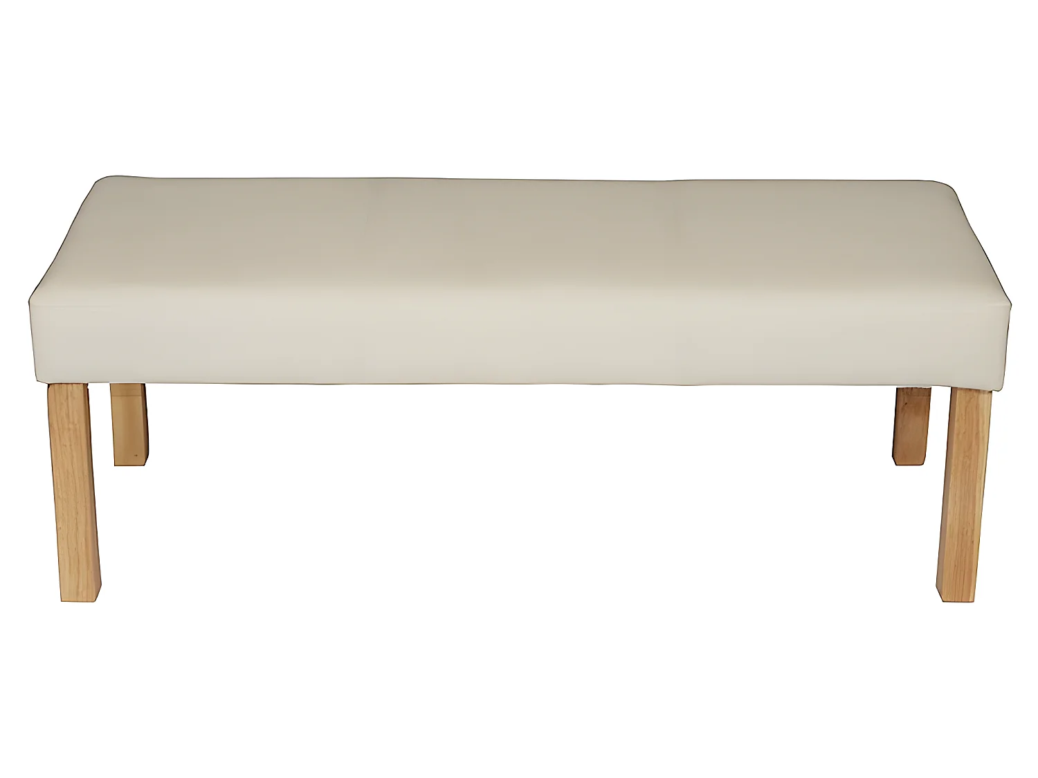 Banc M37 en similicuir,  crème/pieds clairs, 120x49x43cm