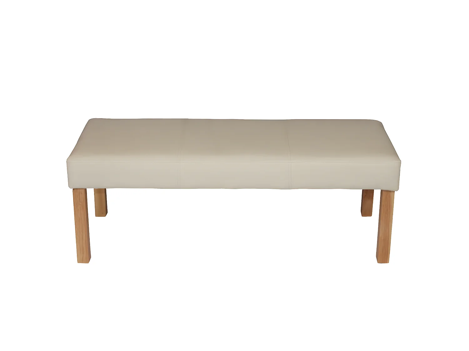 Banc M37 en similicuir,  crème/pieds clairs, 120x49x43cm