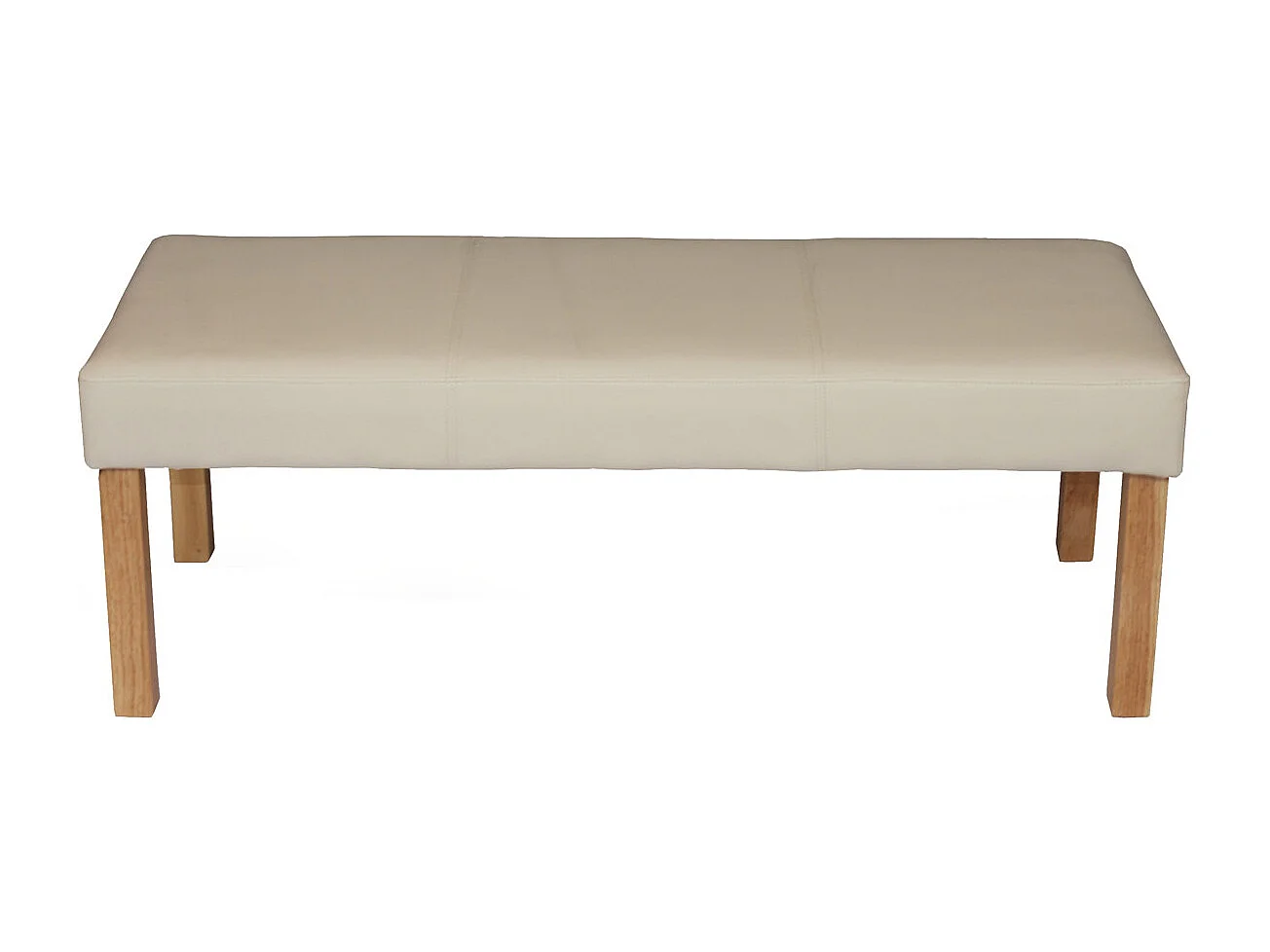 Bank M37 kunstleer,  120x43x49 cm crème, lichtgekleurde poten