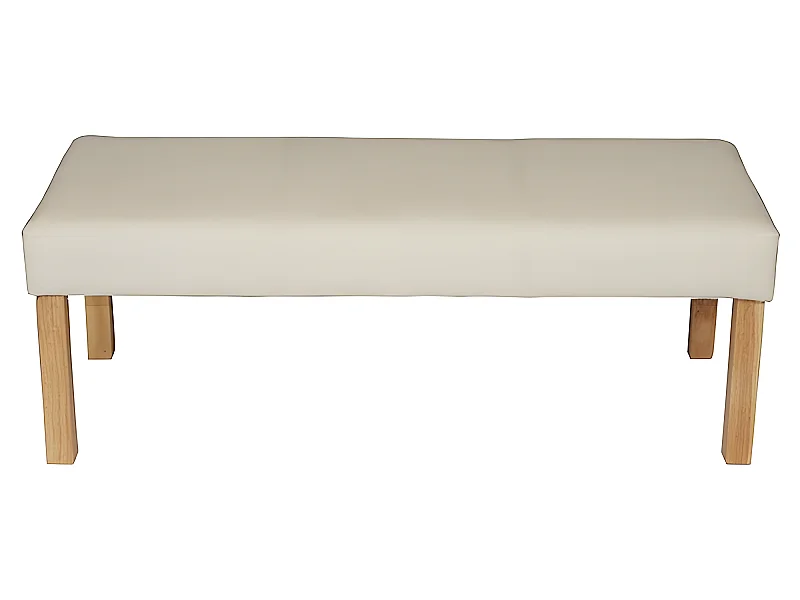 Bank M37 Kunstleder, 120x43x49 cm creme, helle Beine