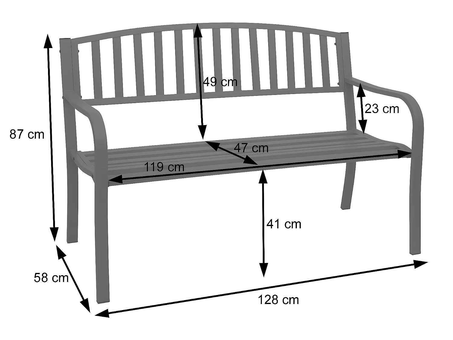Tuinbank MCW-F43,  grijs