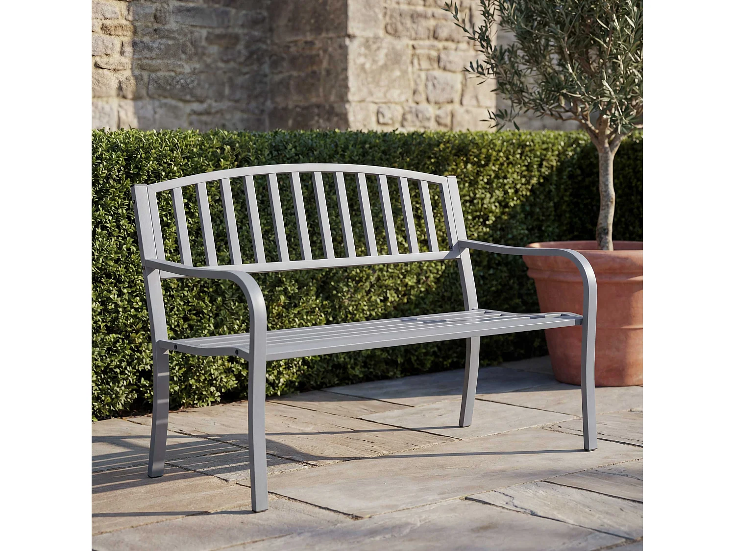 Ławka ogrodowa MCW-F43,  szara