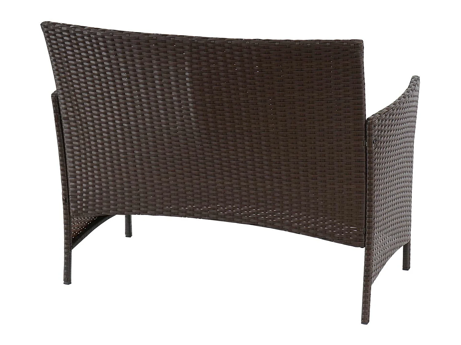 Divano sofa esterno giardino 2 posti Halden 106cm polyrattan marrone con cuscino avorio