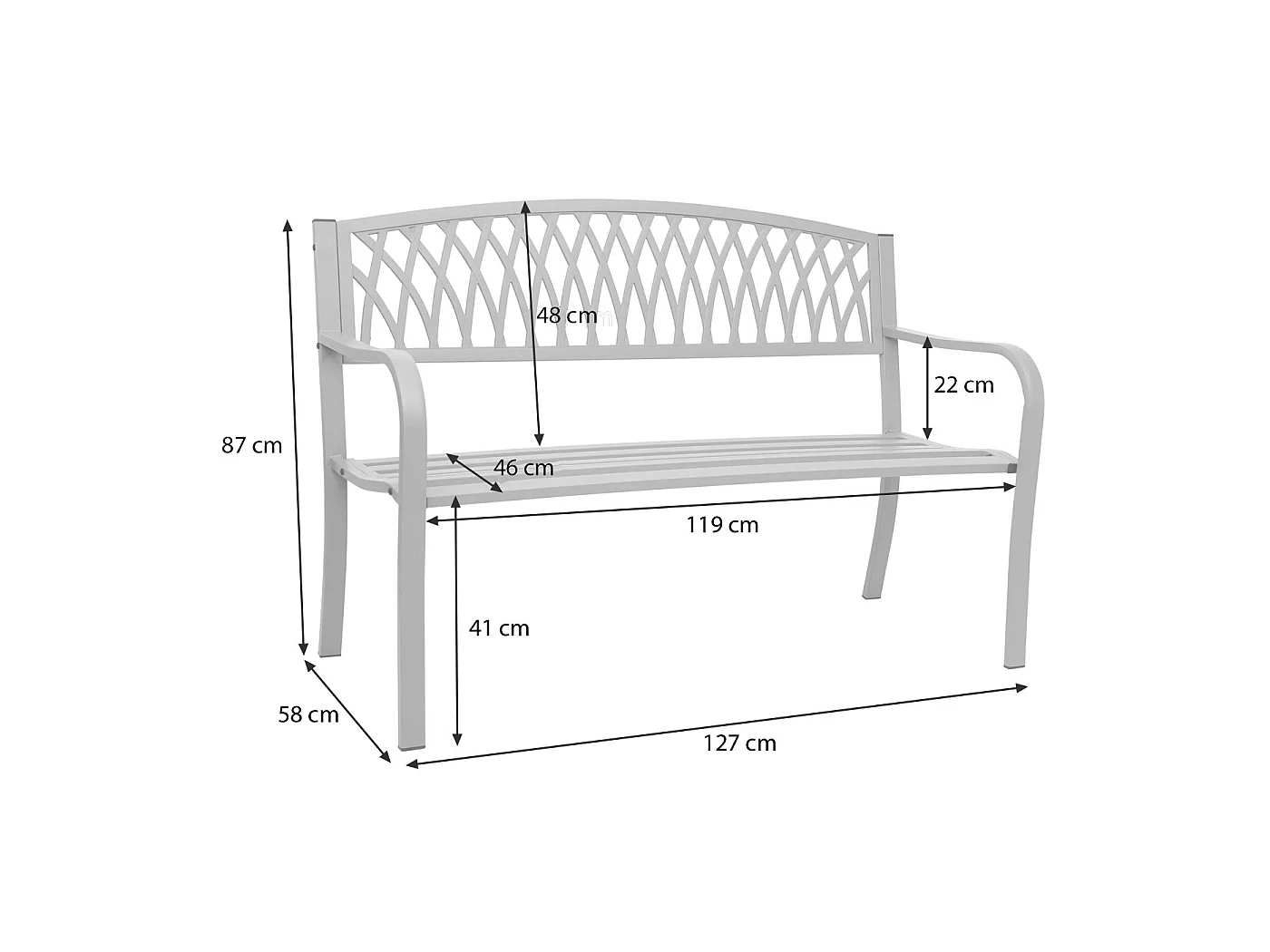 Tuinbank MCW-F45,  wit