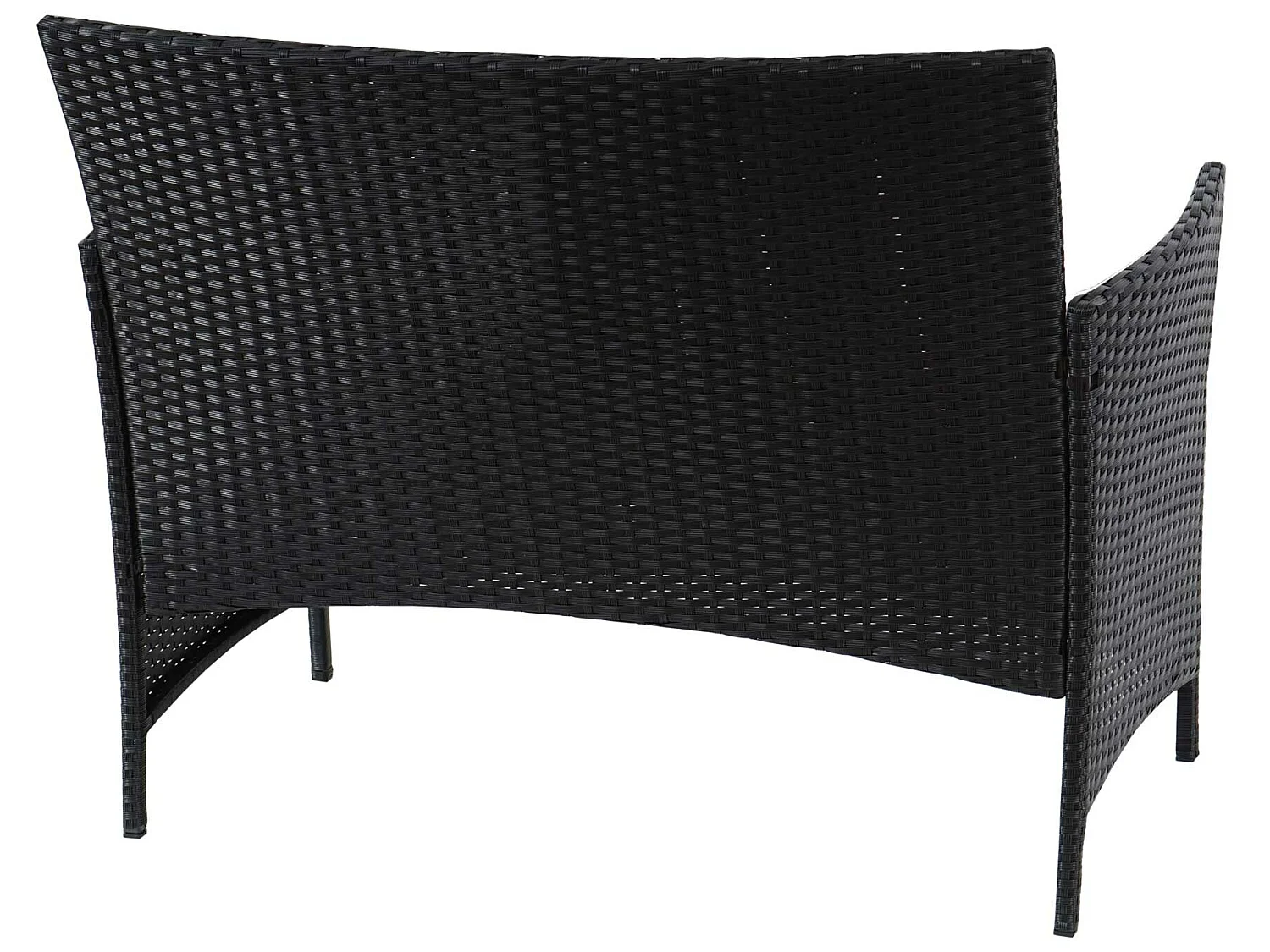 Banc de jardin en poly rotin Hamar,  anthracite, coussin vert