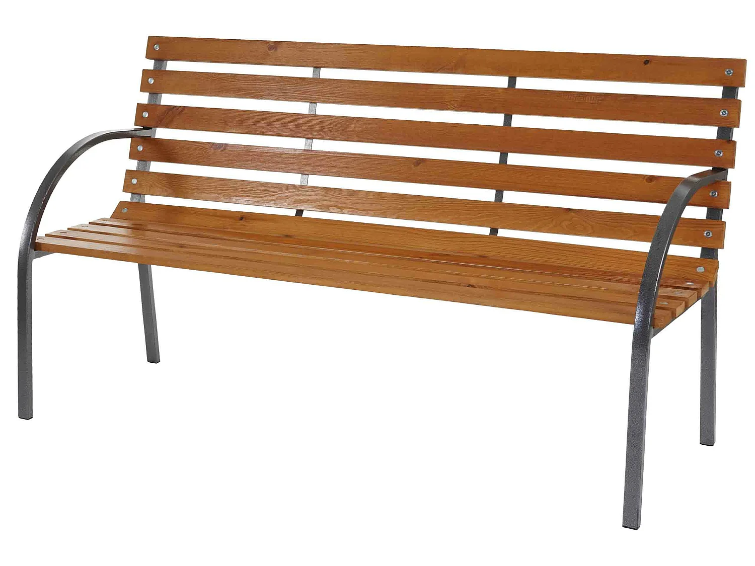 Panchina giardino Leoben legno di pino laccato piedi in metallo 58x150x88cm