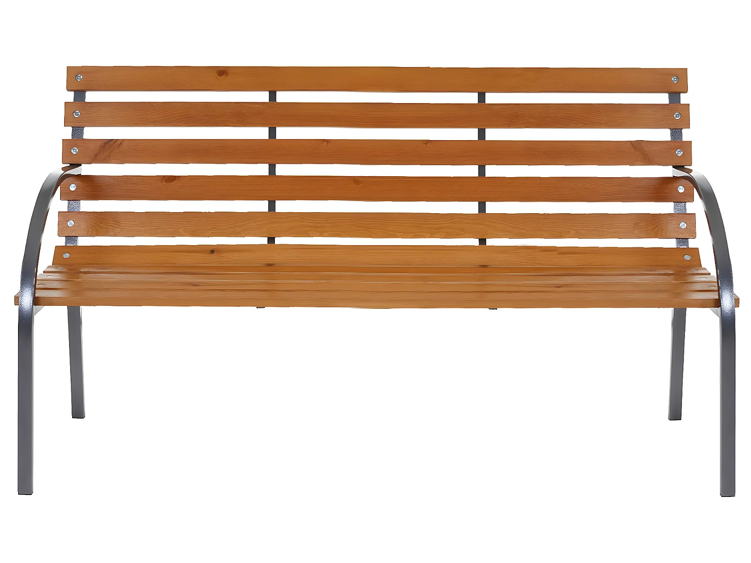 Panchina giardino Leoben legno di pino laccato piedi in metallo 58x150x88cm