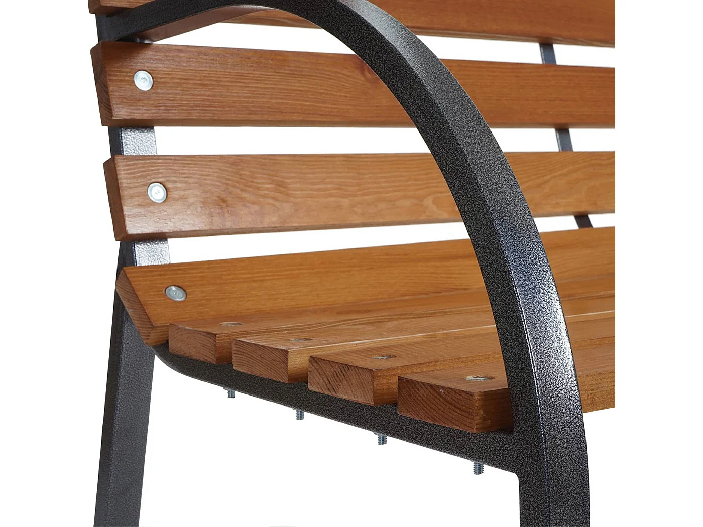 Panchina giardino Leoben legno di pino laccato piedi in metallo 58x150x88cm