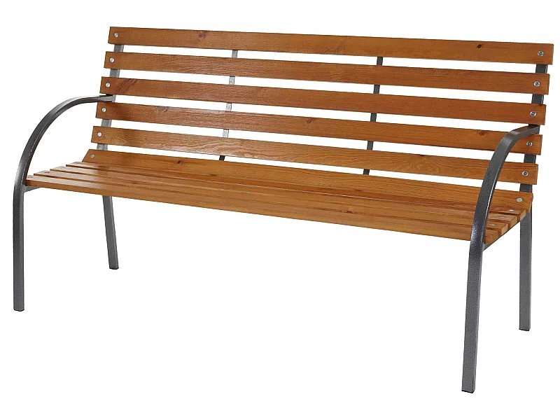 Panchina giardino Leoben legno di pino laccato piedi in metallo 58x150x88cm