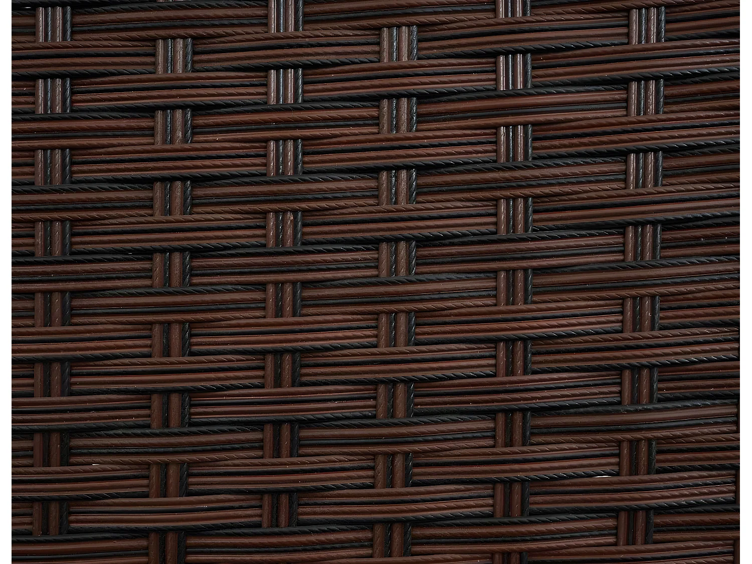 Banc de jardin en poly rotin Hamar,  marron tacheté, coussin noir