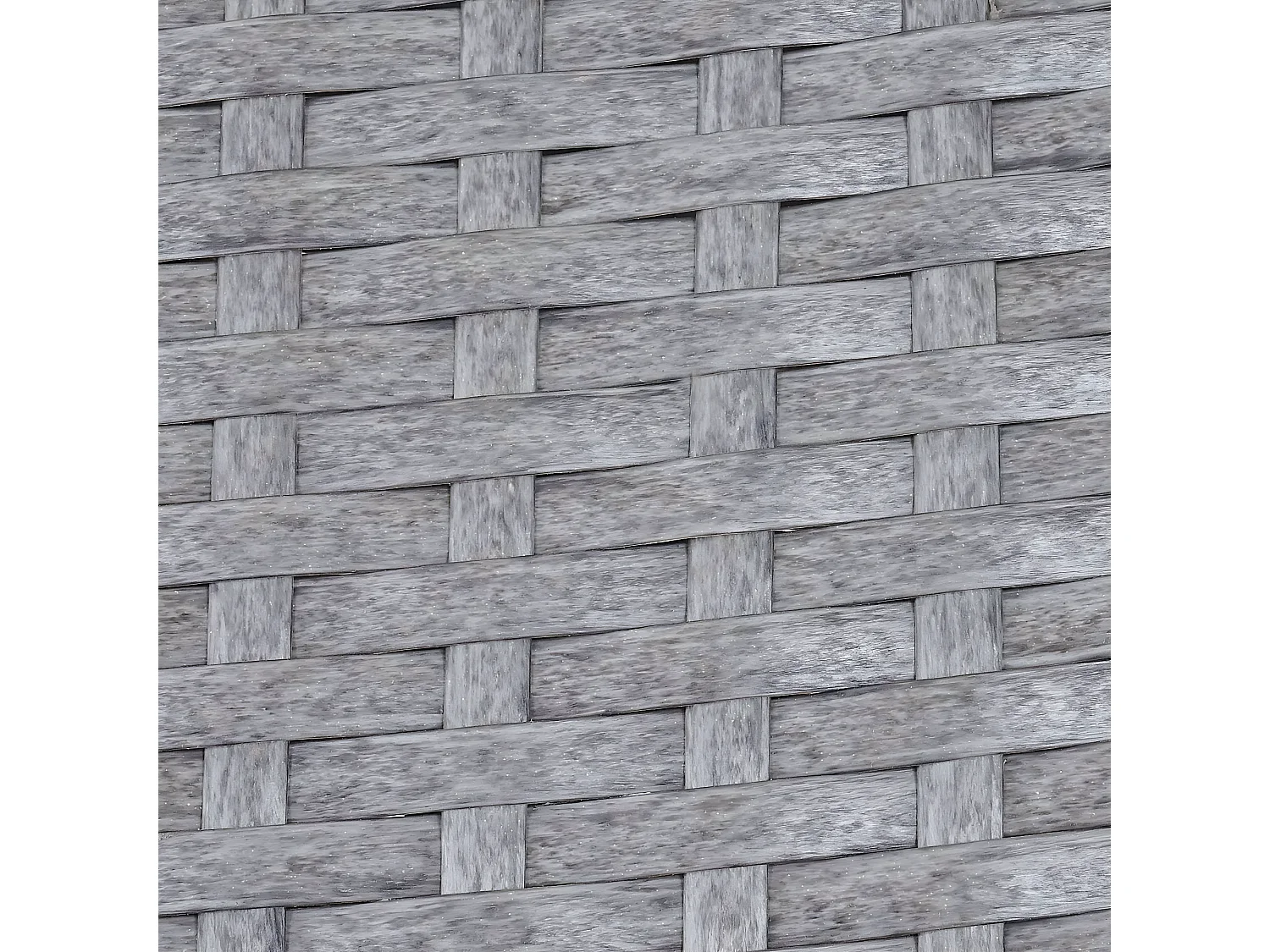 Banc de jardin en poly rotin Hamar,  gris, coussin anthracite