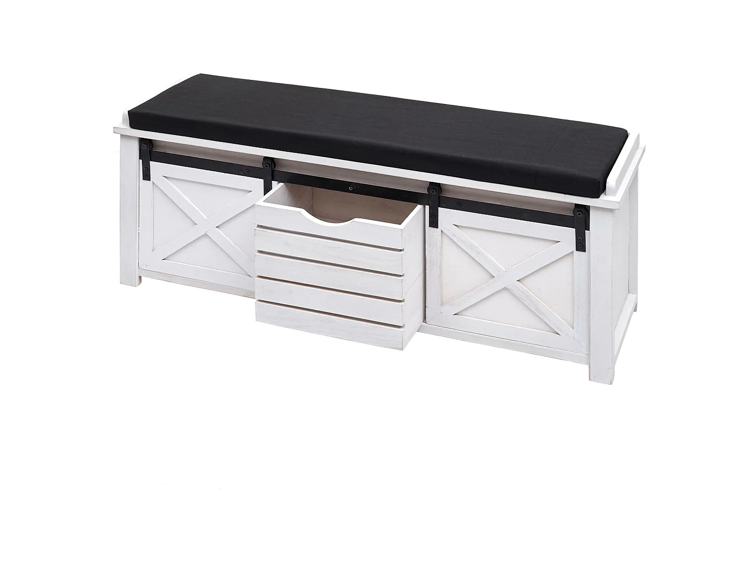 Bank met opbergvakken MCW-H53,  wit