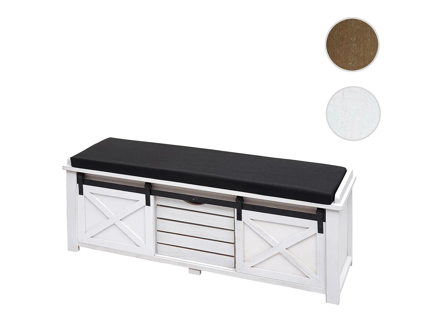 Bank met opbergvakken MCW-H53,  wit