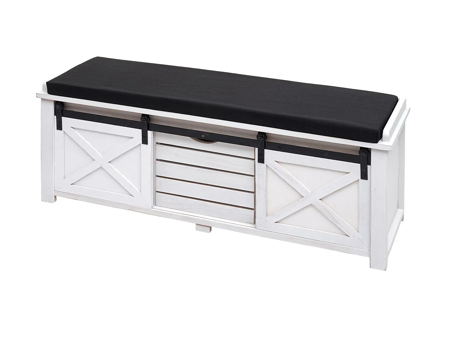 Bank met opbergvakken MCW-H53,  wit