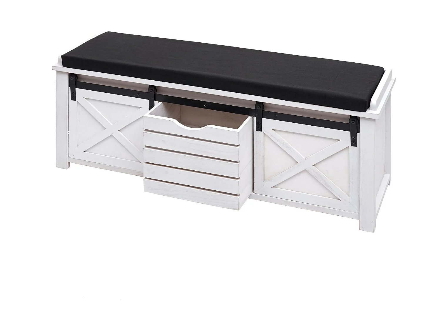 Bank met opbergvakken MCW-H53,  wit