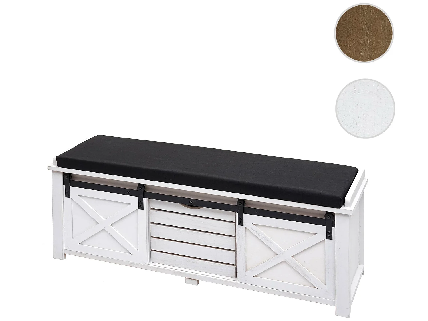 Bank met opbergvakken MCW-H53,  wit