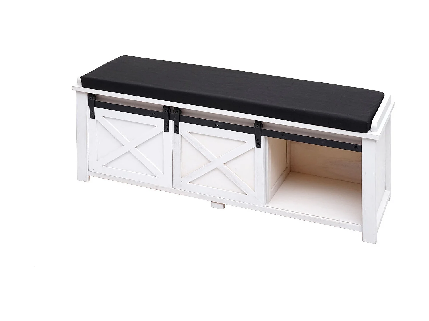 Sitzbank mit Staufächern MCW-H53, Weiß