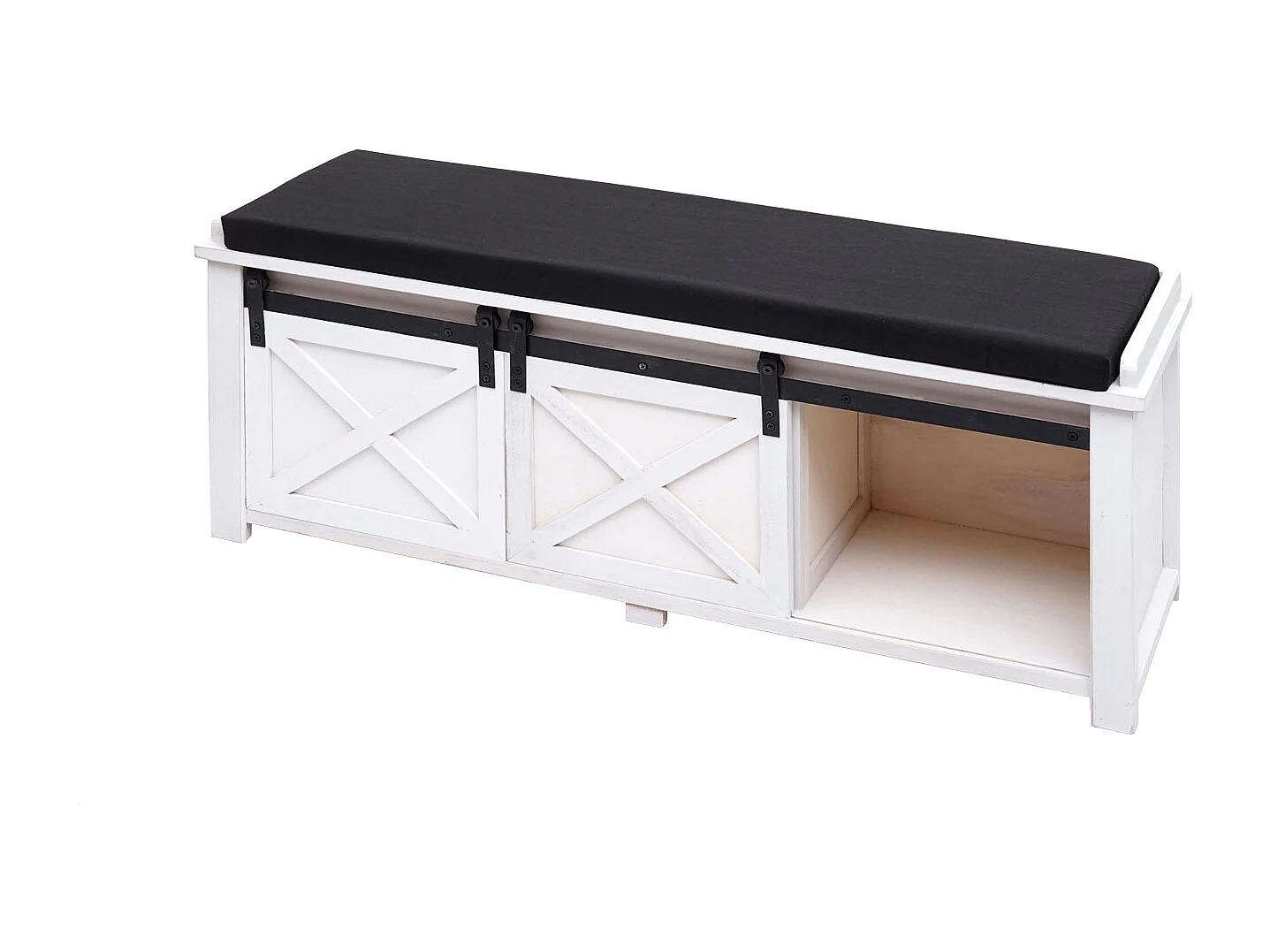 Sitzbank mit Staufächern MCW-H53, Weiß