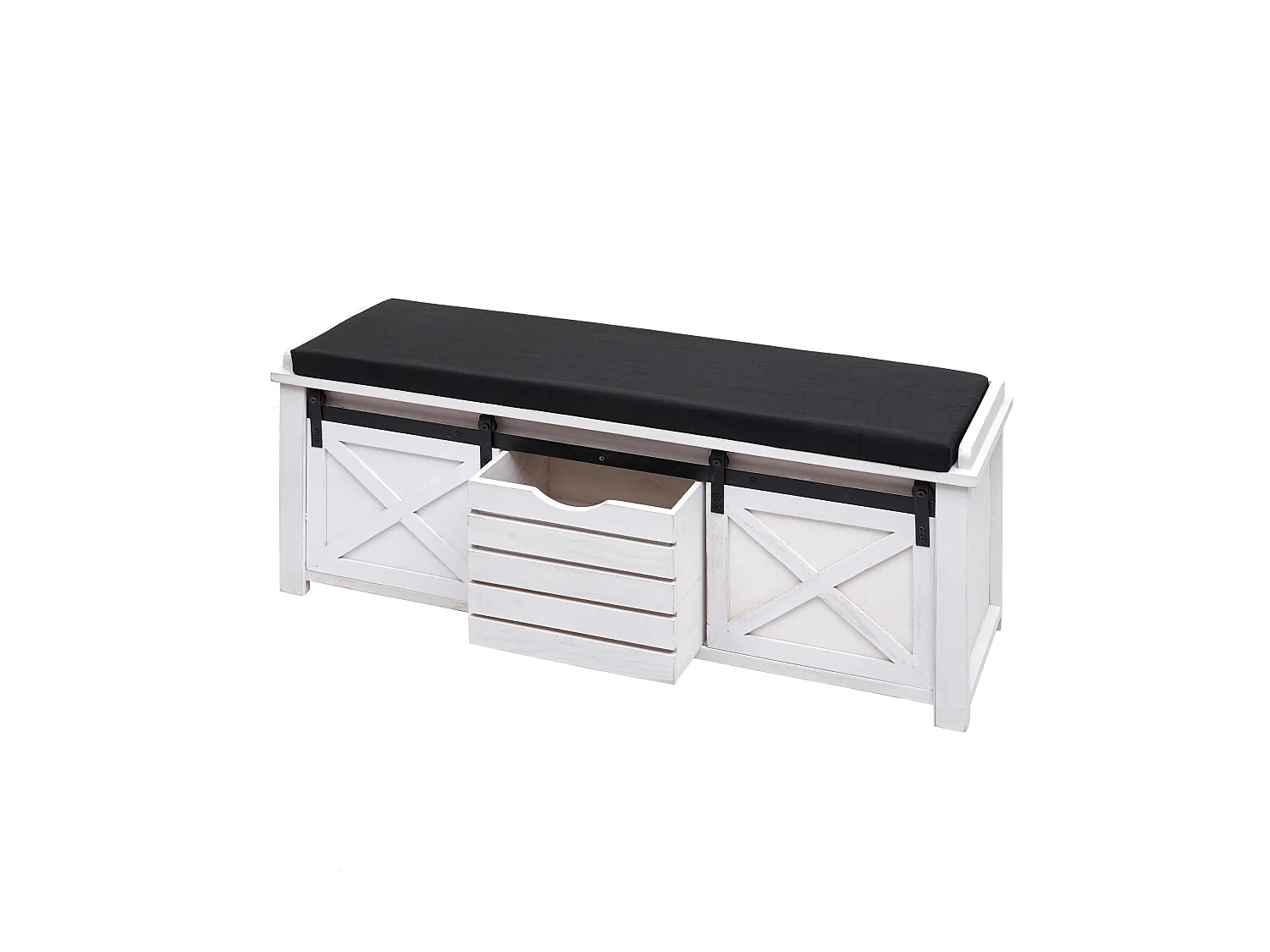 Bank met opbergvakken MCW-H53,  wit