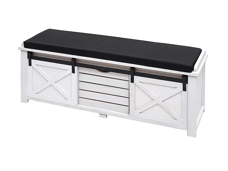 Sitzbank mit Staufächern MCW-H53, Weiß